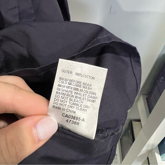 Calli Button Up Navy Belted Dress Bonne Shirt Dress Us 8 - Natural Fibres - Picture 6 of 7